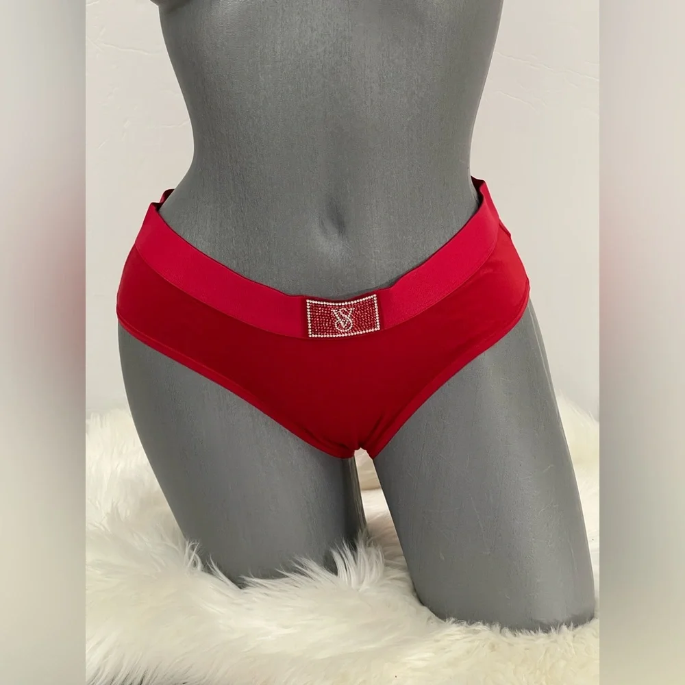 Victoria’s Secret Logo Cotton Shine Patch Hiphugger Panty Underwear. NWT